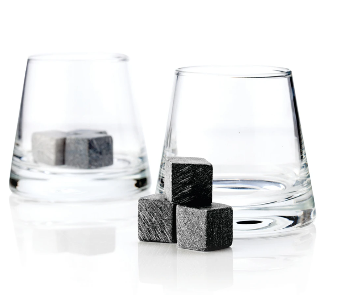Ensemble de cubes et gobelets en pierre ollaire 8 pièces glacier rocks