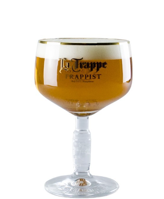 Verre à Bière La Trappe – 250 Ml, Lot De 2 – Pour Bières Trappistes, Pied Haut, Bord Doré