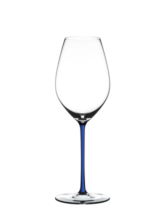 Verre à vin blanc pied bleu