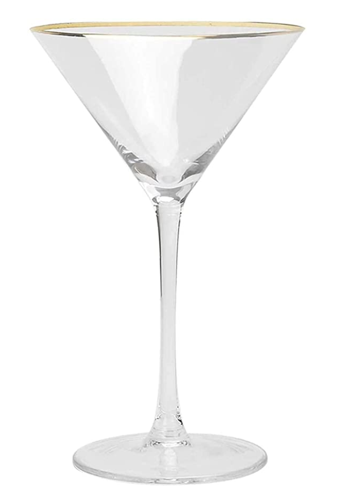 Verres à cocktail martini bord doré