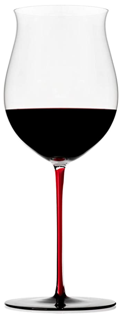 Verres à vin rouge tige rouge