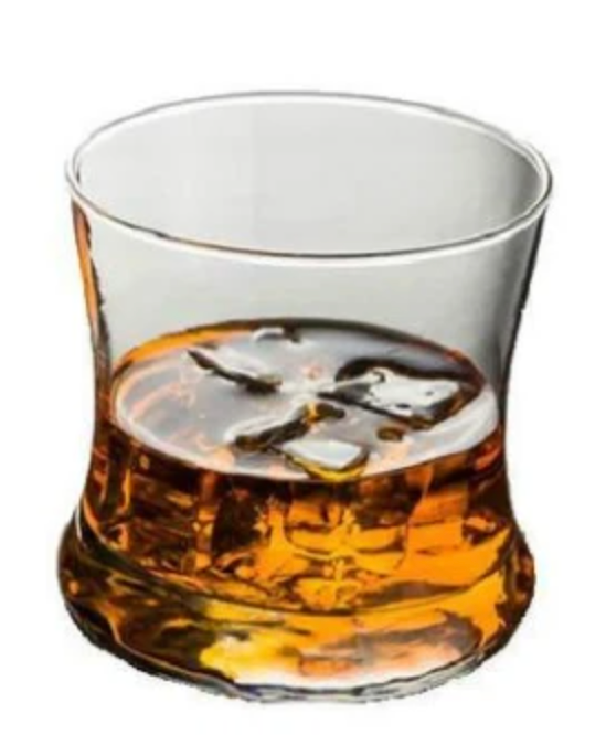 Verre à whisky en cristal base ronde, lot de 2