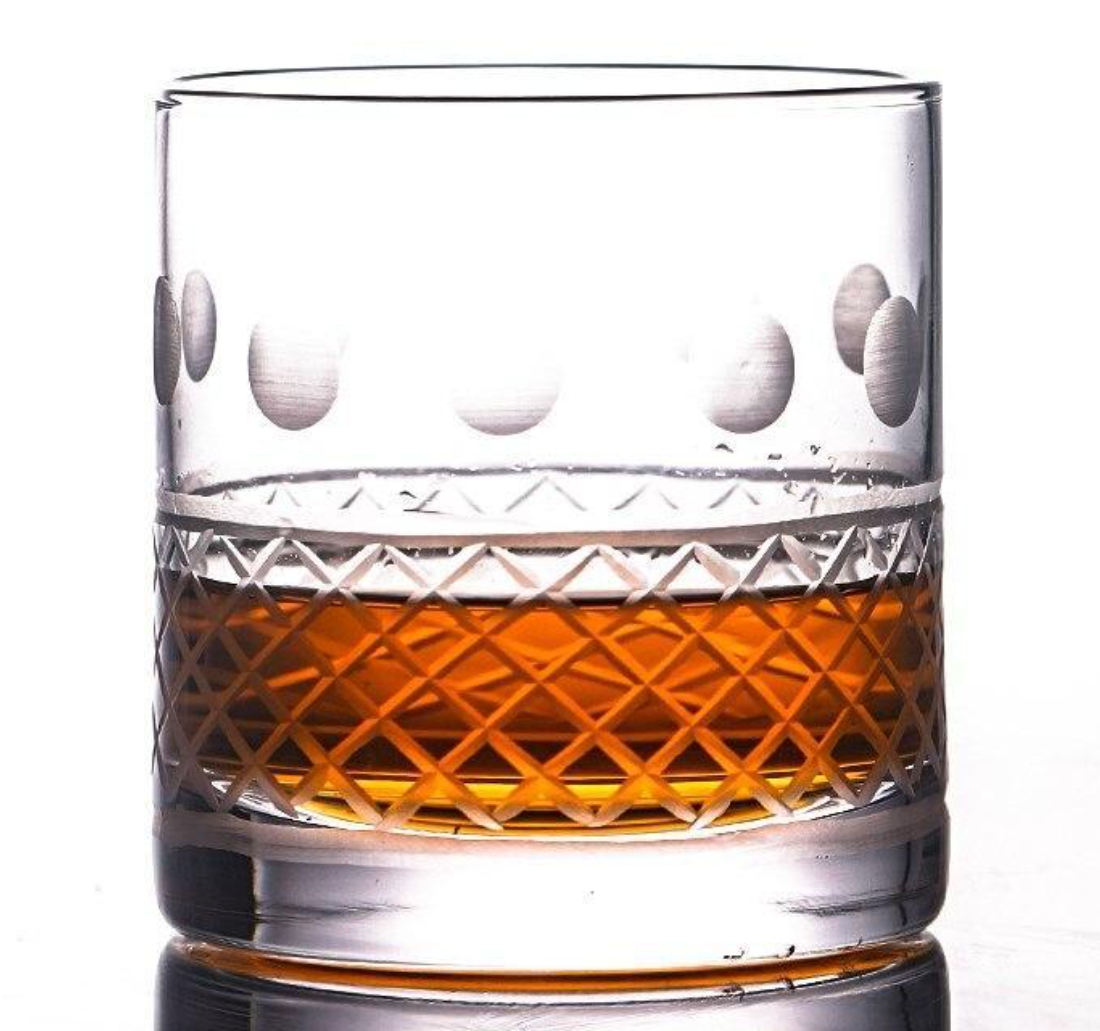 Verre à whisky "gravure lunes" service de 2 verres